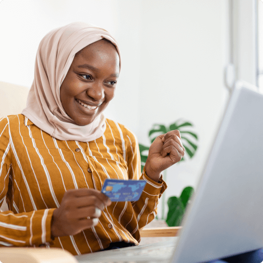 woman making payment online